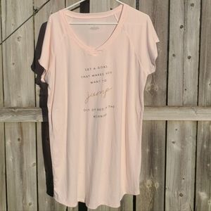 Inspirational Nightgown Sleepshirt in Soft Peach Color New Without Tags